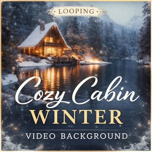 Cozy Winter Cabin Background | Snowfall Loop Animated Screen | Lofi Cozy Ambience | Winter Video for Relaxing & Streaming