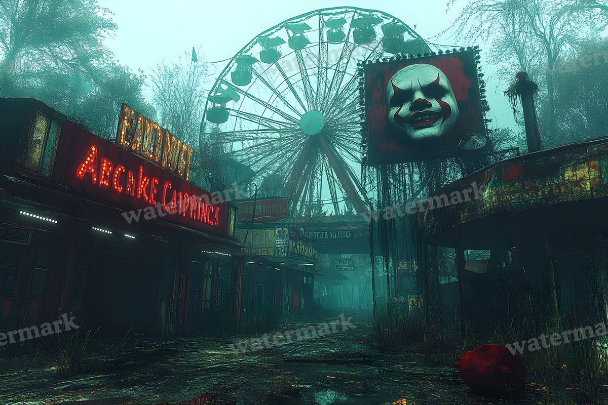 Abandoned Carnival Spooky Backdrop Images