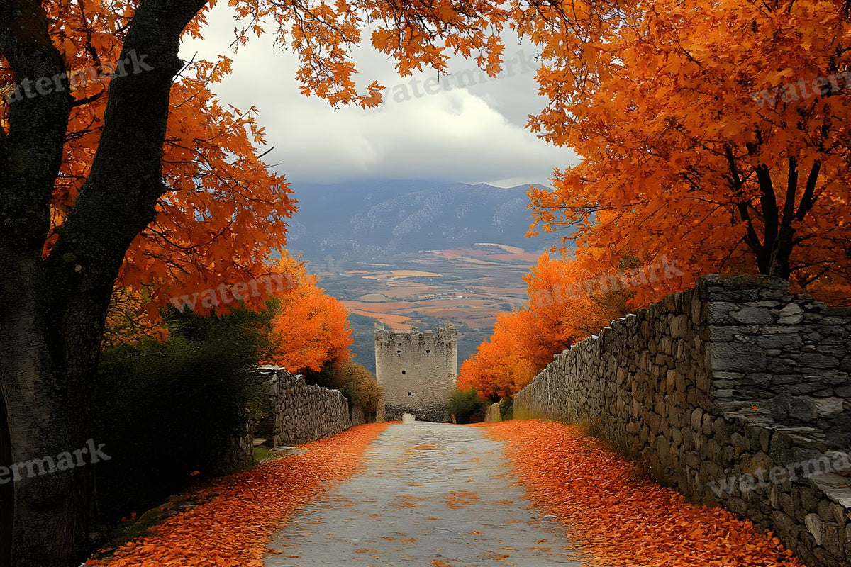 Autumn Castle Wallpov Backdrop Images
