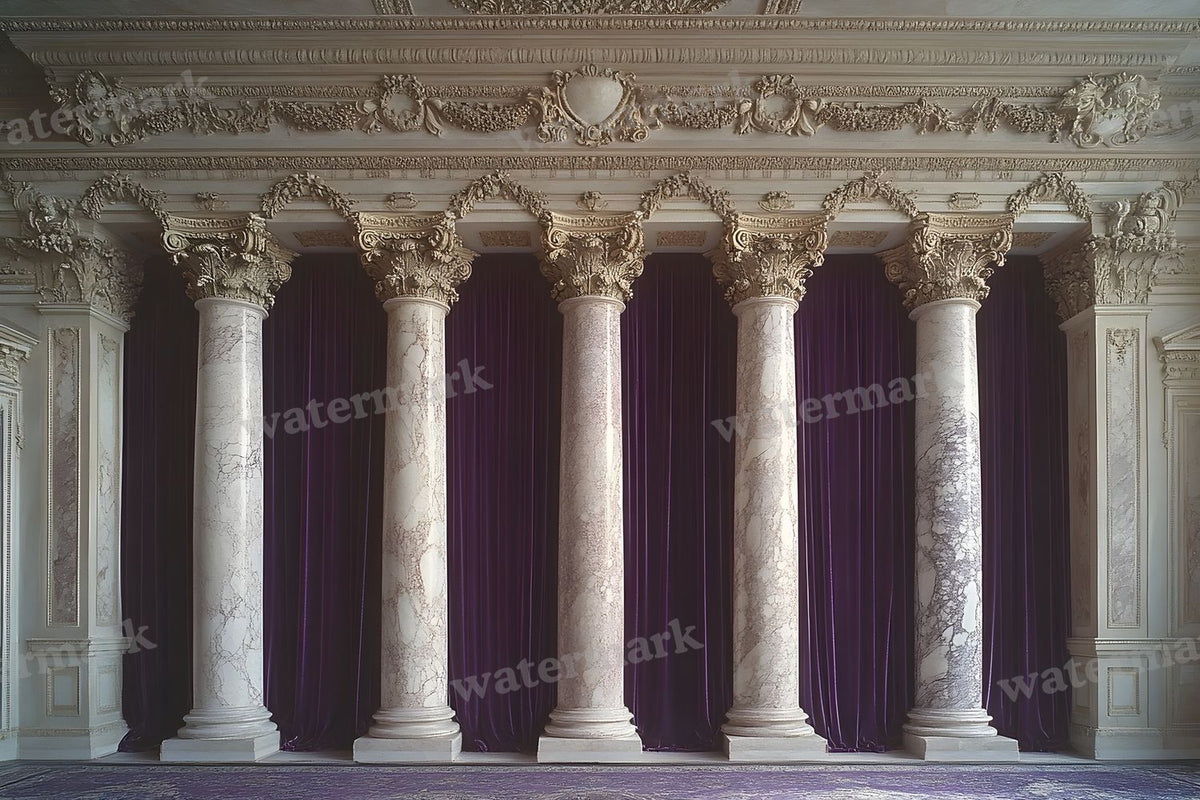 Baroque Marble Columns digital photo backdrop for photo editing, preview 30