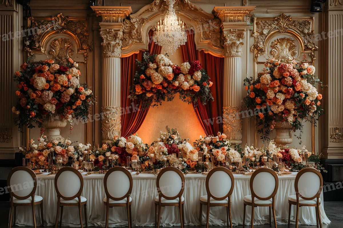 Opulent Wedding Ballroom digital photo backdrop for photo editing, preview 30