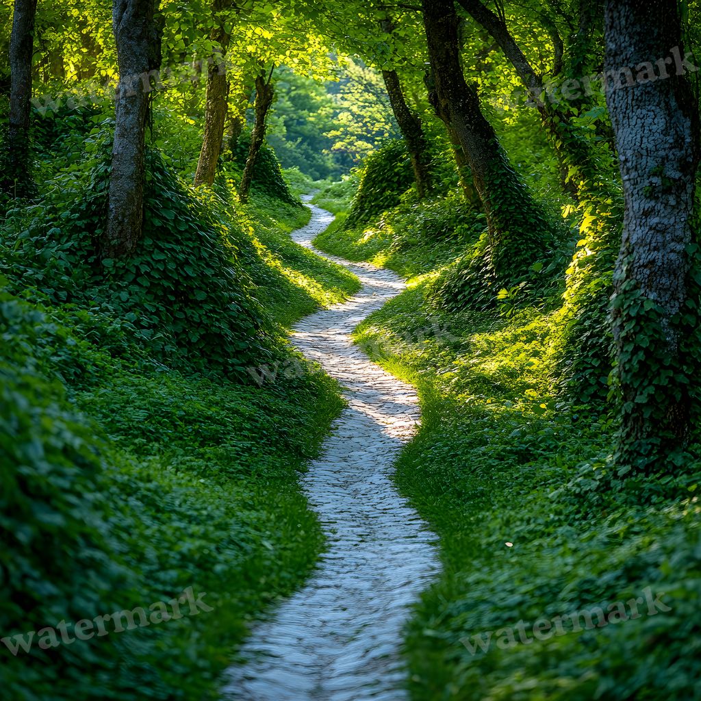 Overgrown Forest digital photo backdrop for photo editing, preview 30