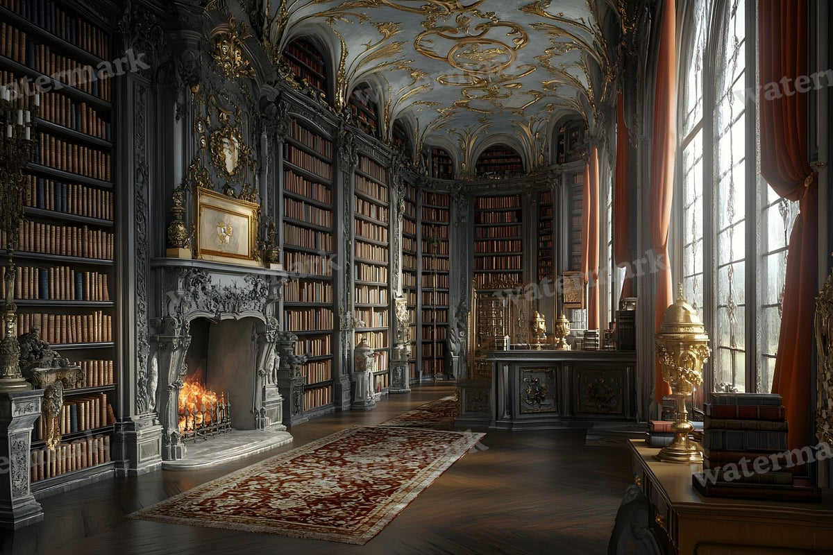 Regal Library Grandeur digital photo backdrop for photo editing, preview 30