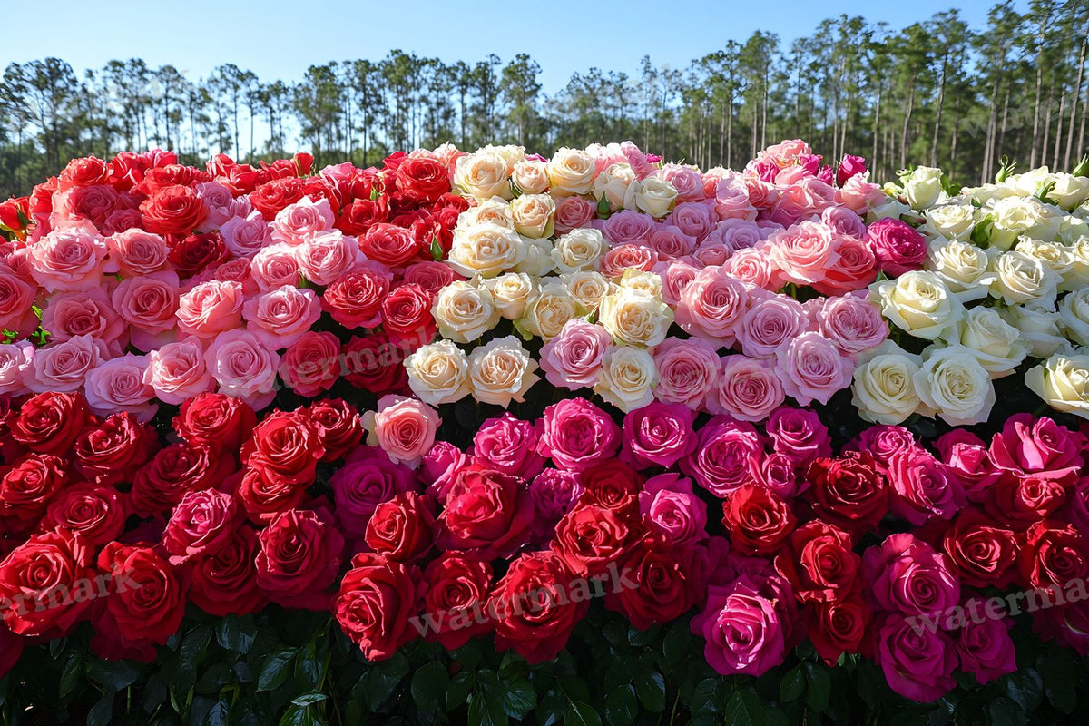 Romantic Rose Garden digital photo backdrop for photo editing, preview 30