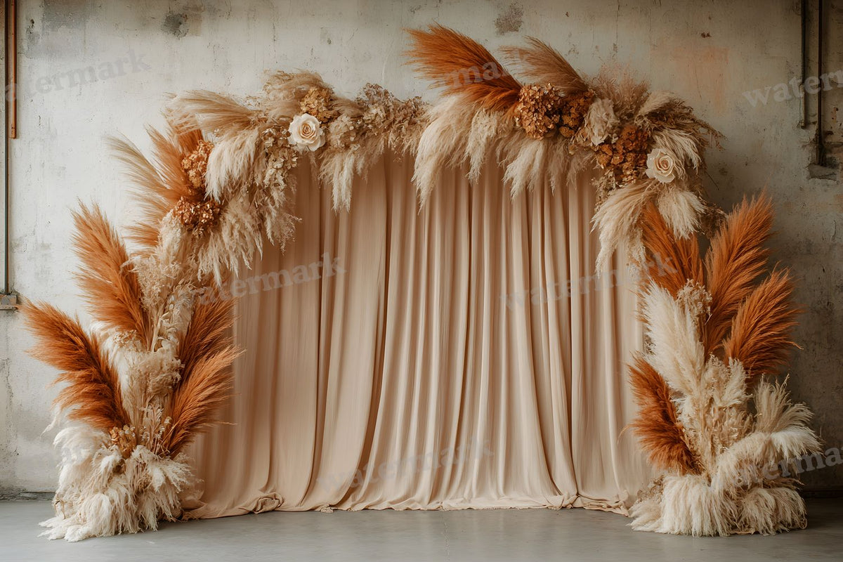 Boho Pampaarch Backdrop Images