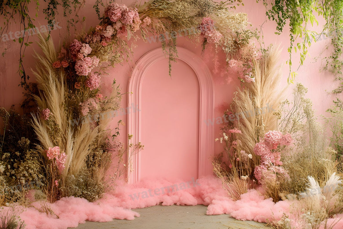 Boho Pink Arch Backdrop Images