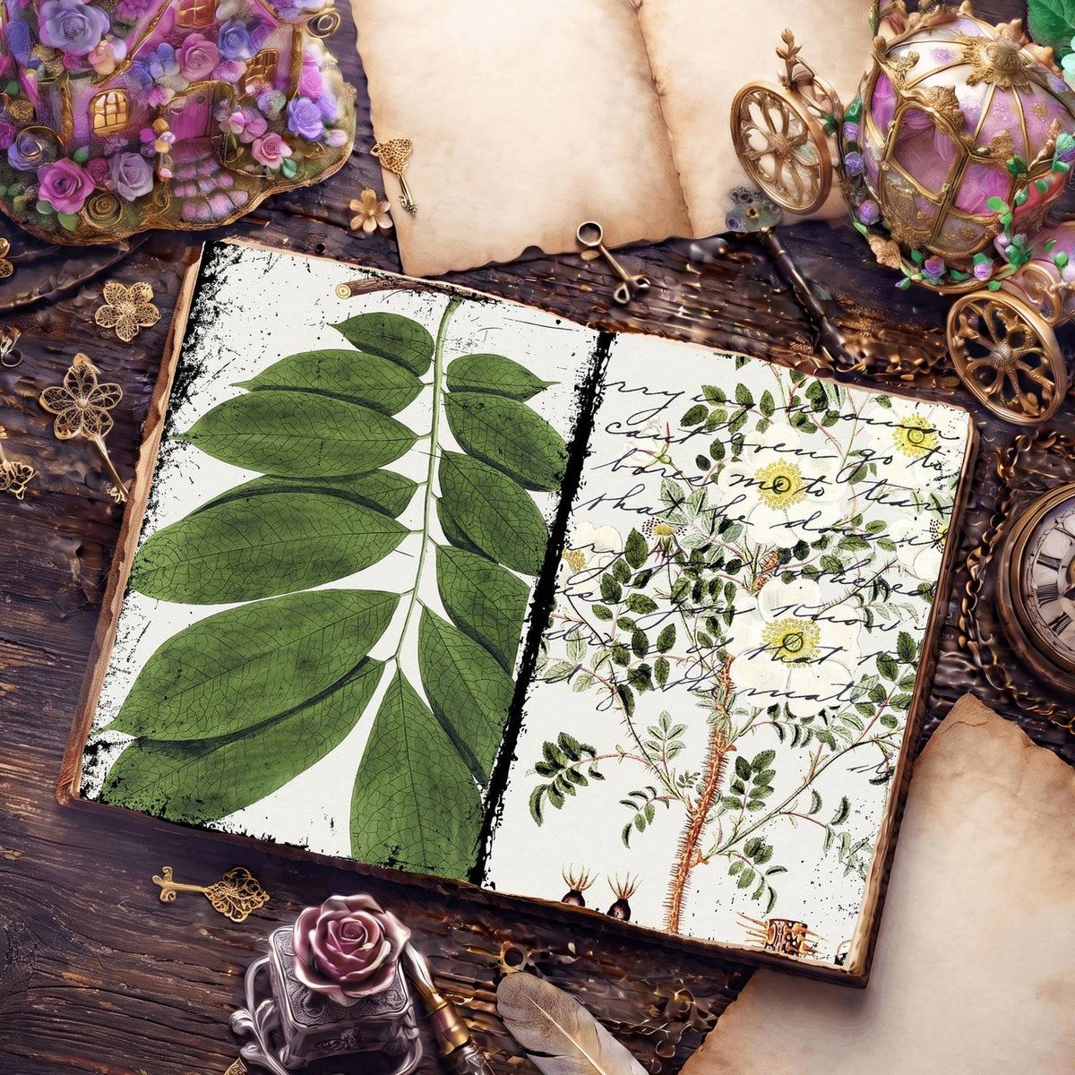 Botanical Illustrations Digital Papers
