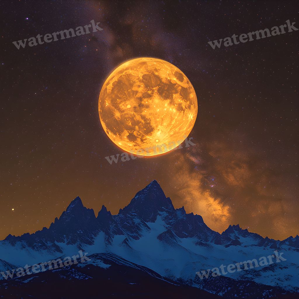 Celestial Moonlit digital photo backdrop for photo editing, preview 30