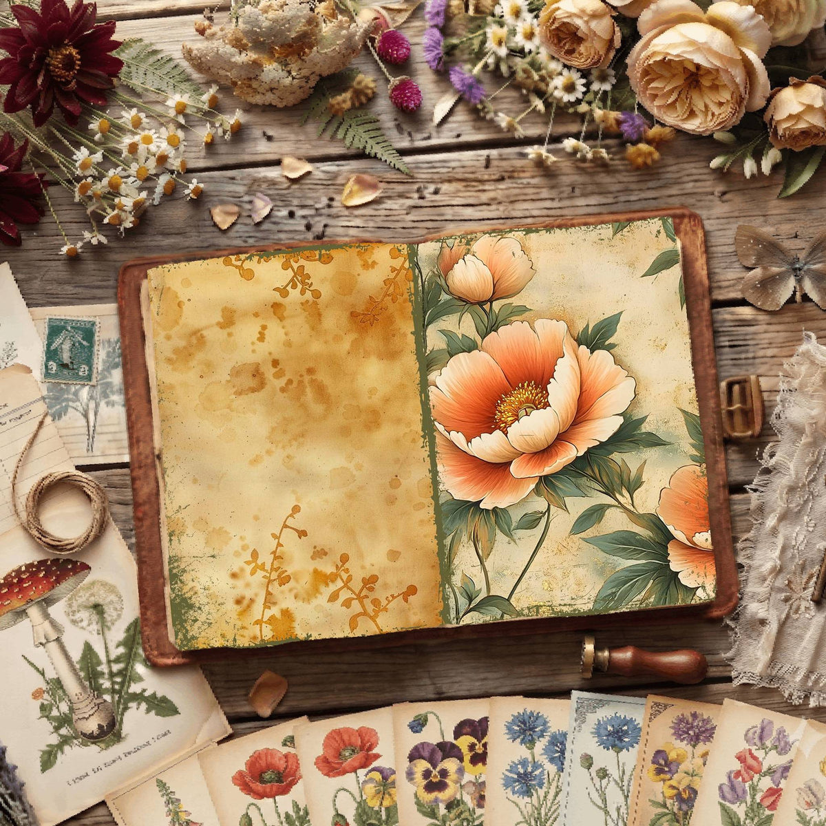 Floral Illustrations Digital Papers