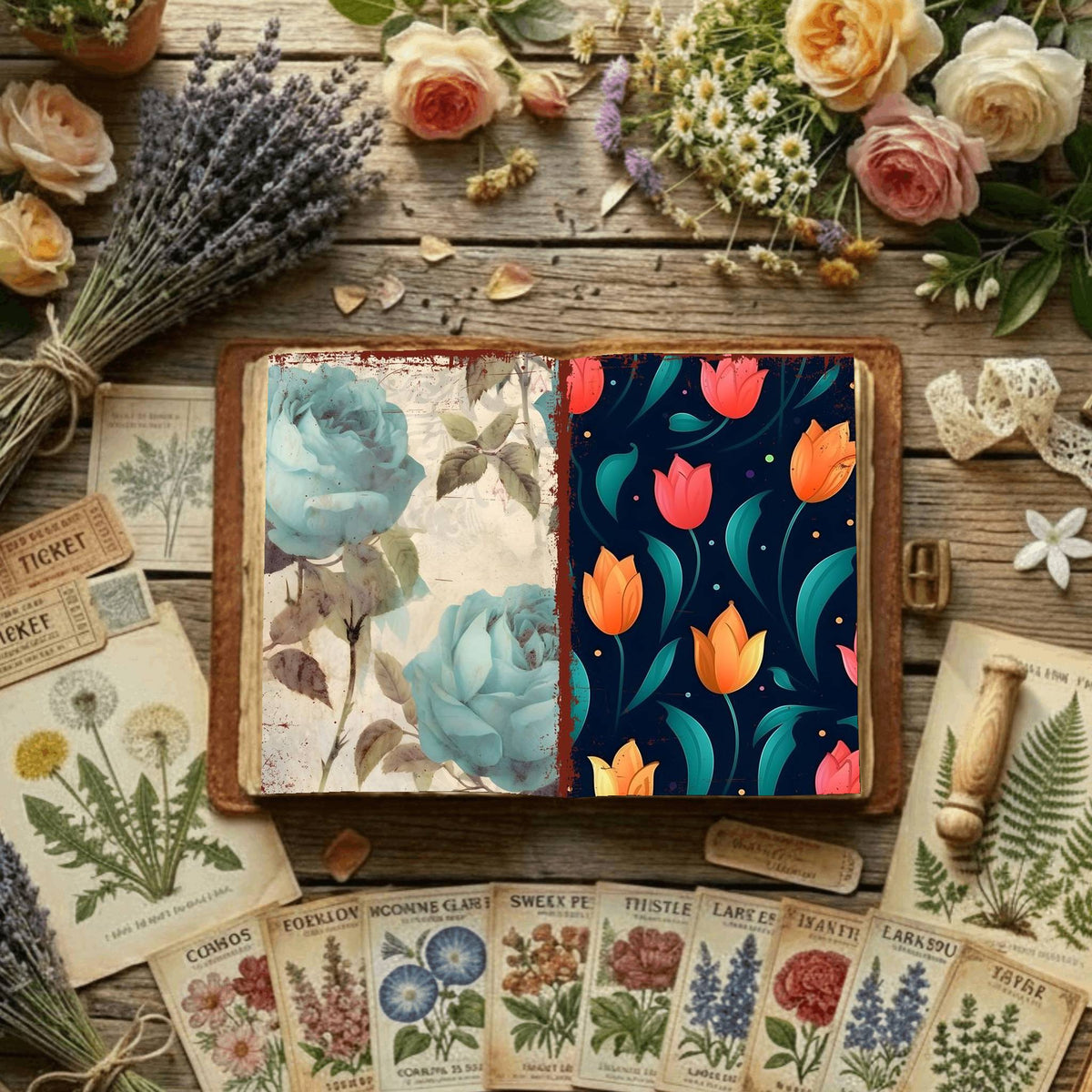 Floral Digital Papers