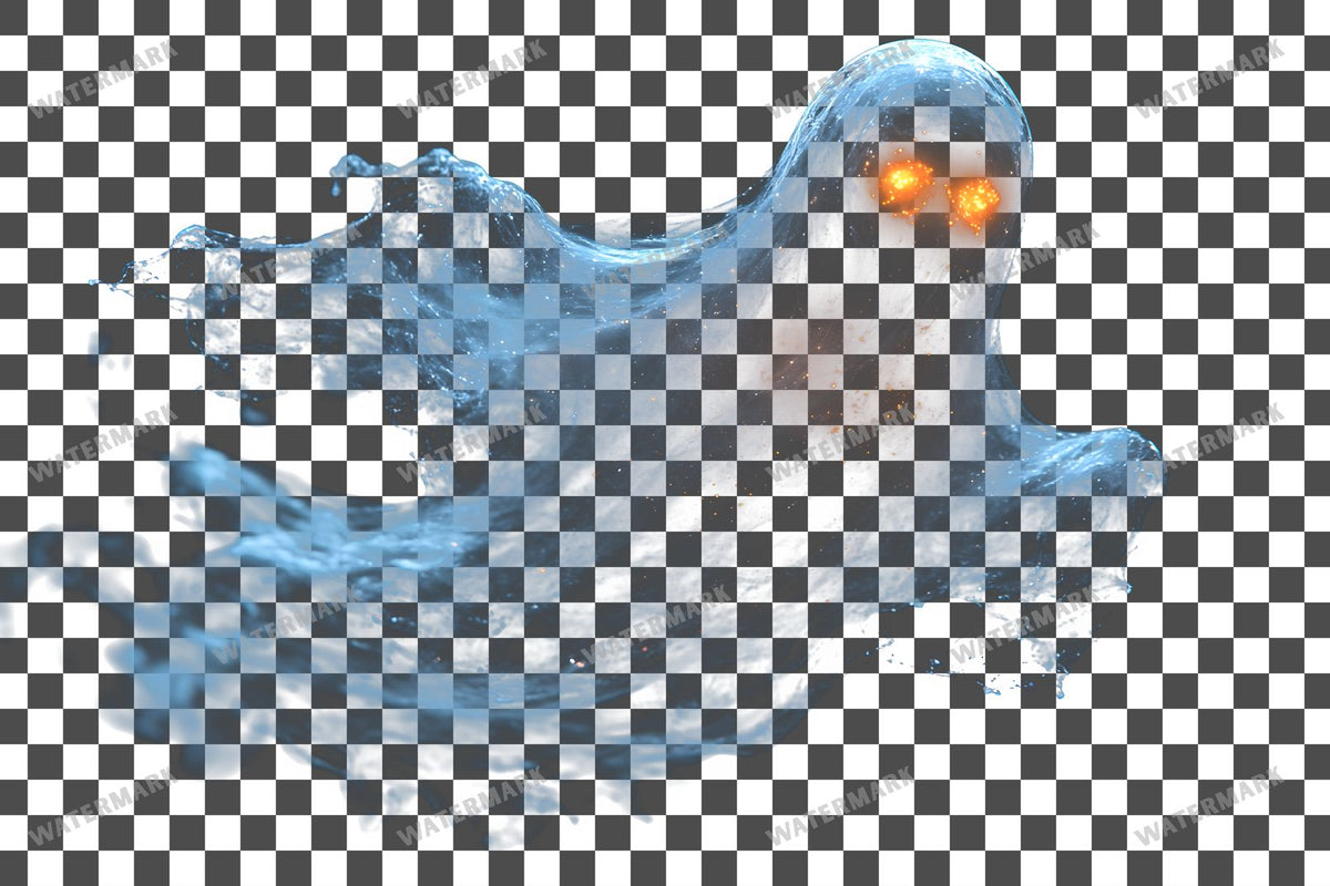 Ghostly Apparitions PNG overlay on a transparent checkered background, preview 31