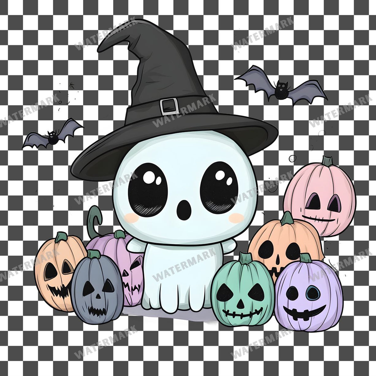 Halloween Kawaii Style Clipart Pngs