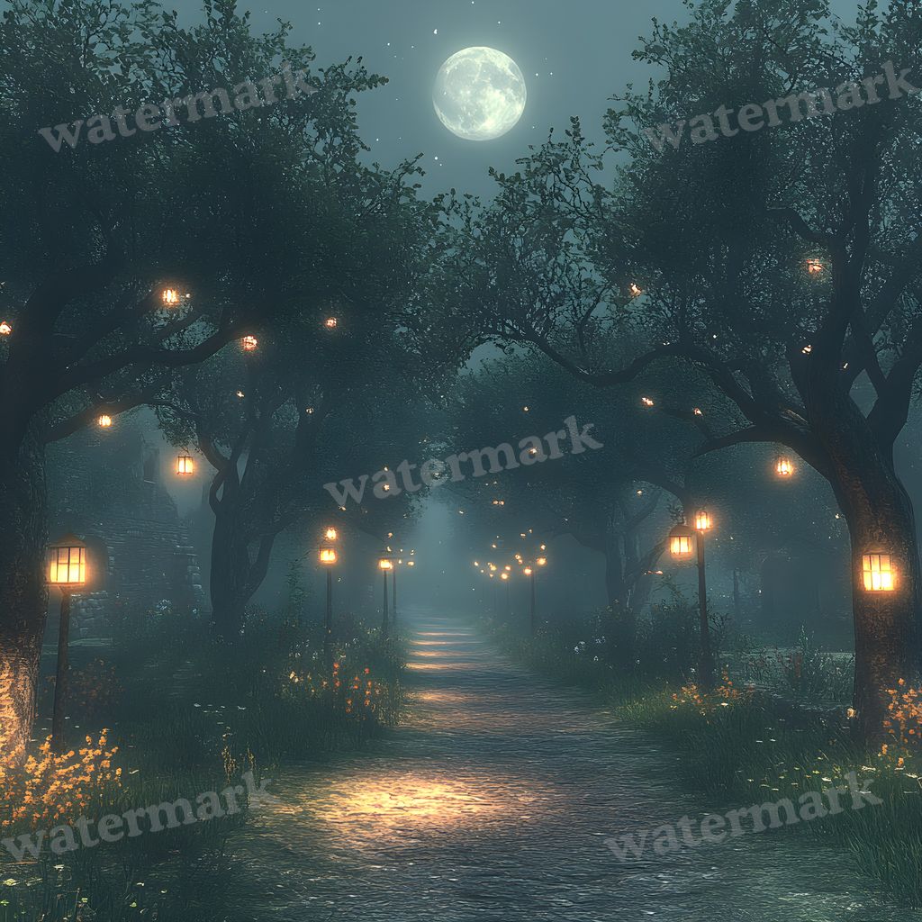 Moonlit Clearing Backdrop Images