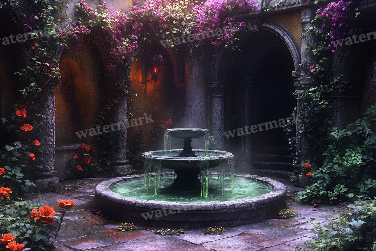 Witchs Eerie Garden Backdrop Images