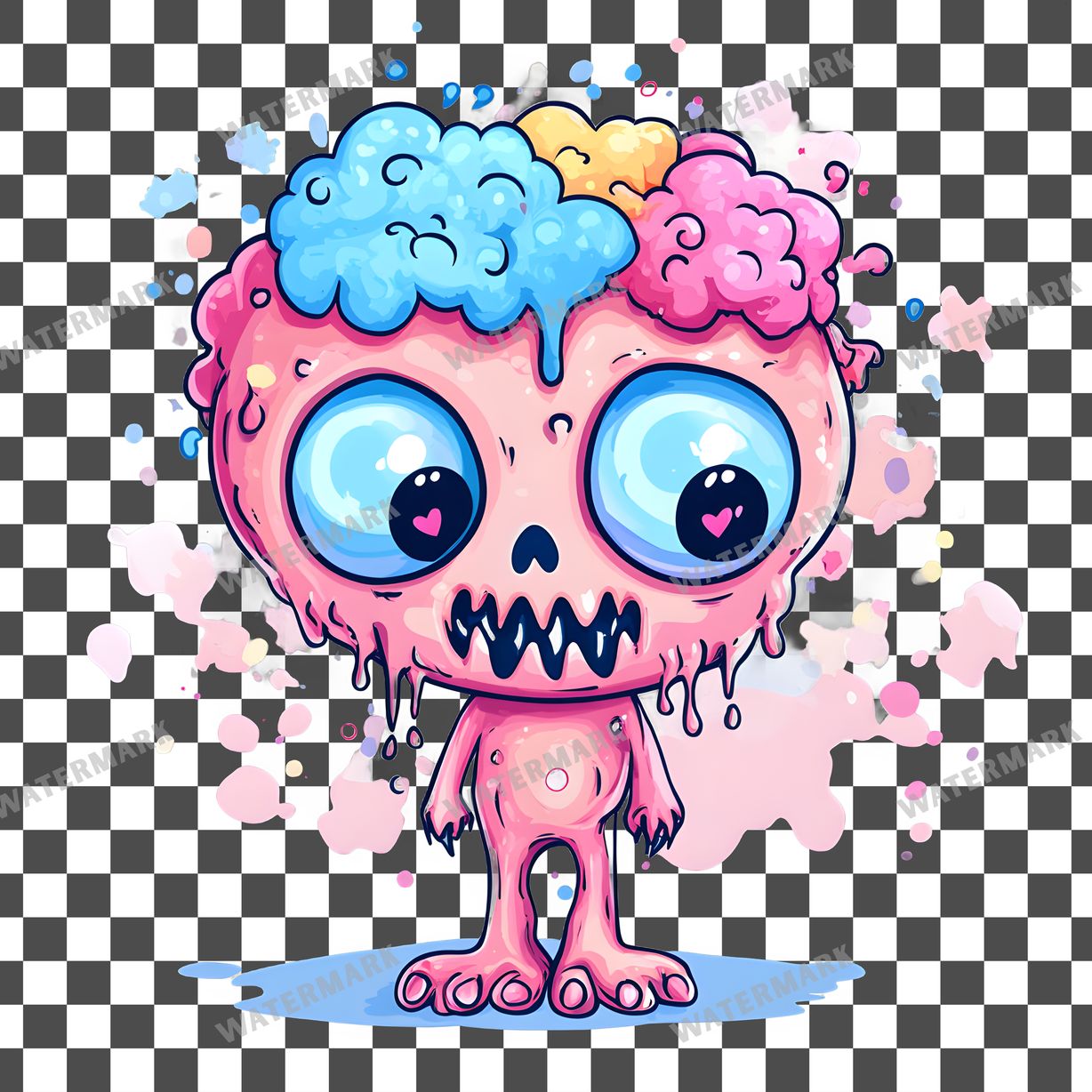 Zombie Kawaii Style Clipart Pngs