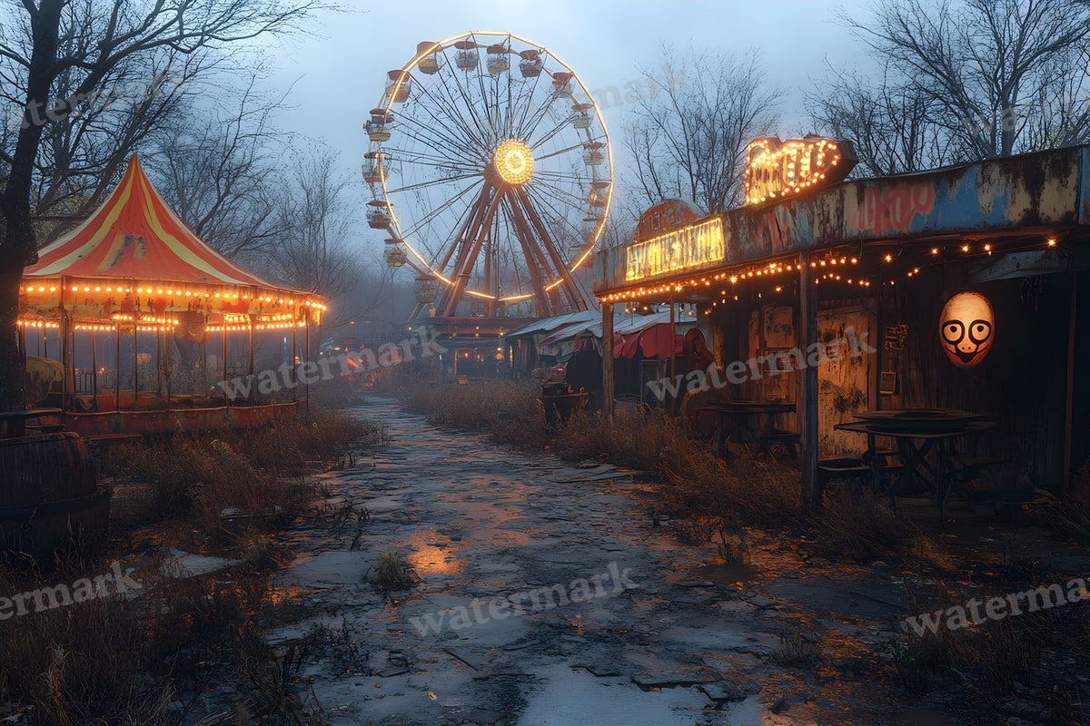 Abandoned Carnival Spooky Backdrop Images
