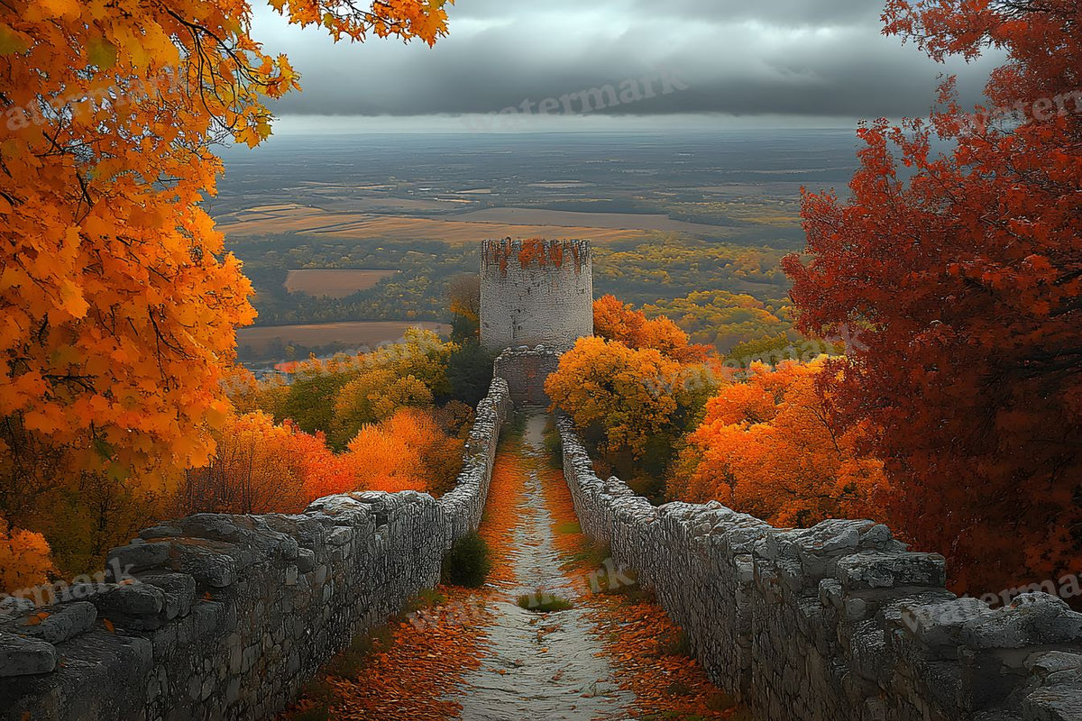 Autumn Castle Wallpov Backdrop Images