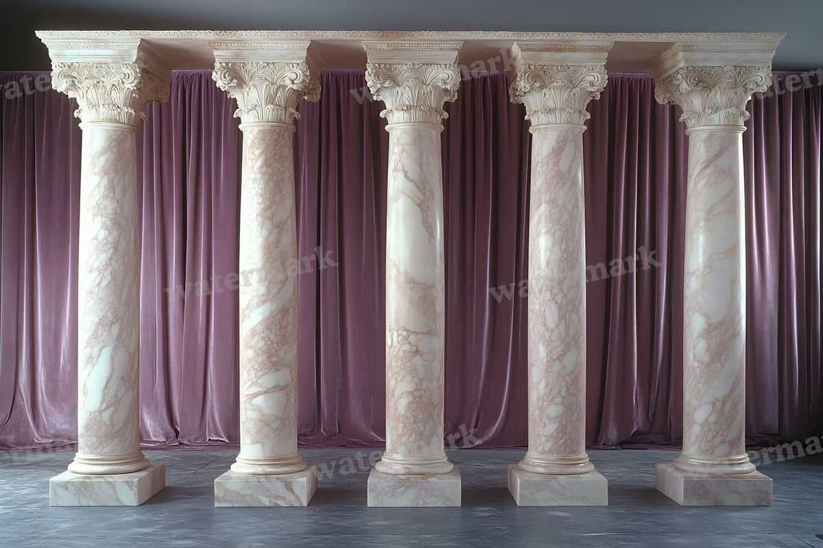 Baroque Marble Columns digital photo backdrop for photo editing, preview 31
