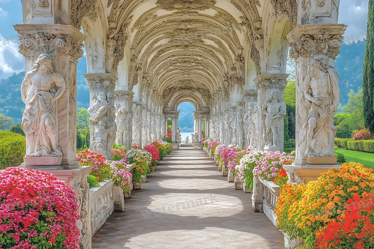 Baroque Marble Garden digital photo backdrop for photo editing, preview 31