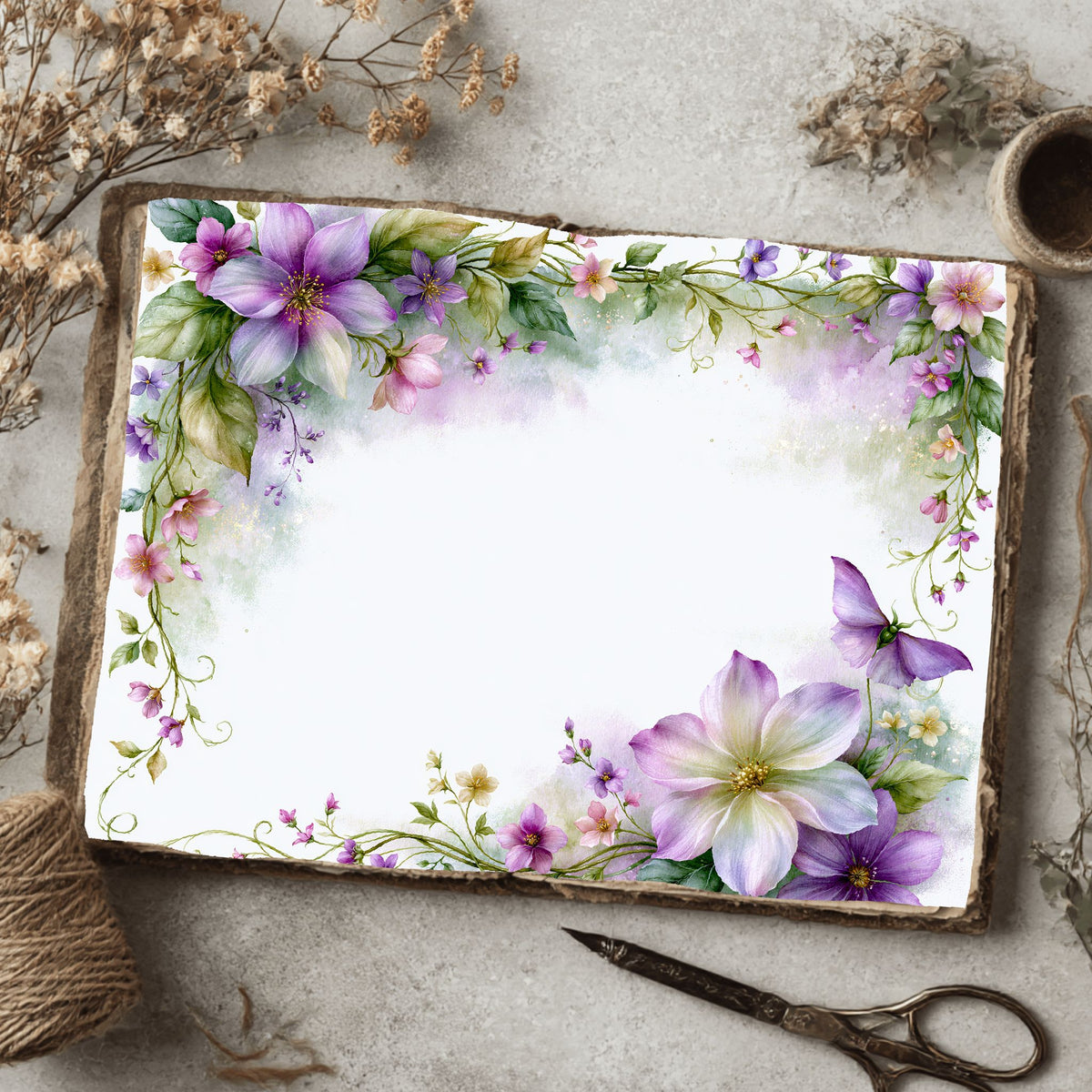 Delicate Botanical Border Frame