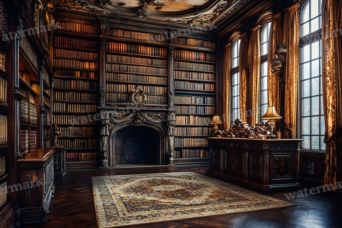 Regal Library Grandeur digital photo backdrop for photo editing, preview 31