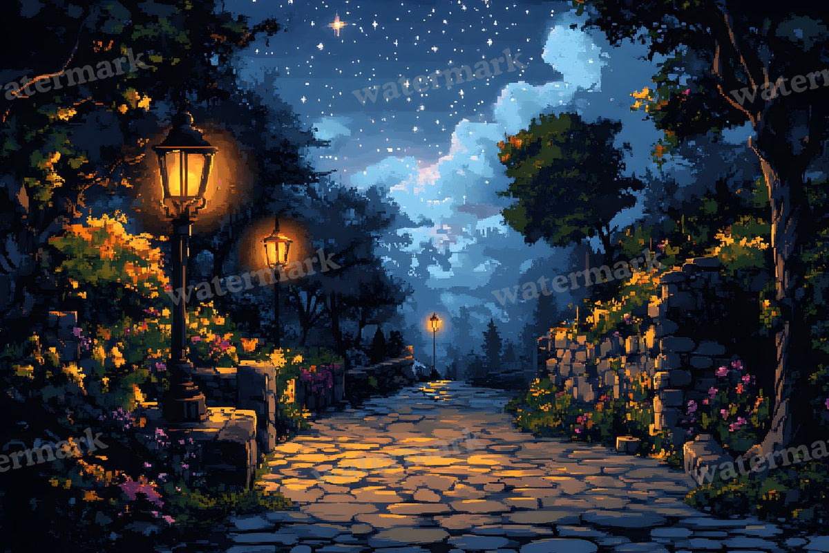 Starry Night digital photo backdrop for photo editing, preview 31