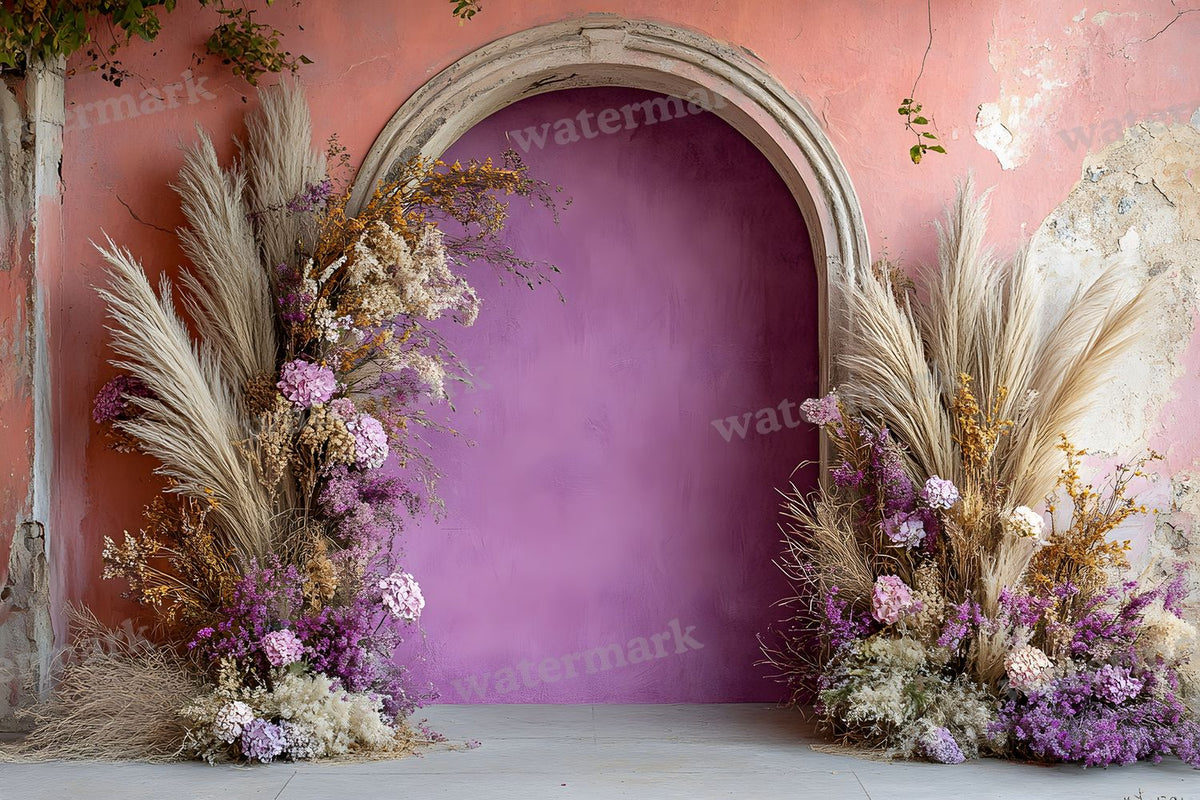 Boho Purple Arch Backdrop Images