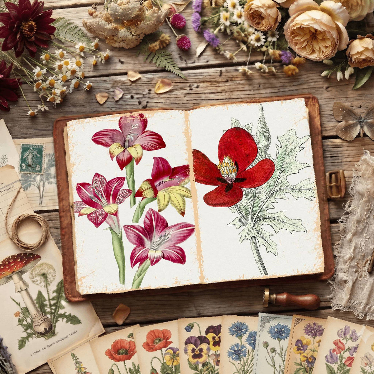 Botanical Illustrations Digital Papers