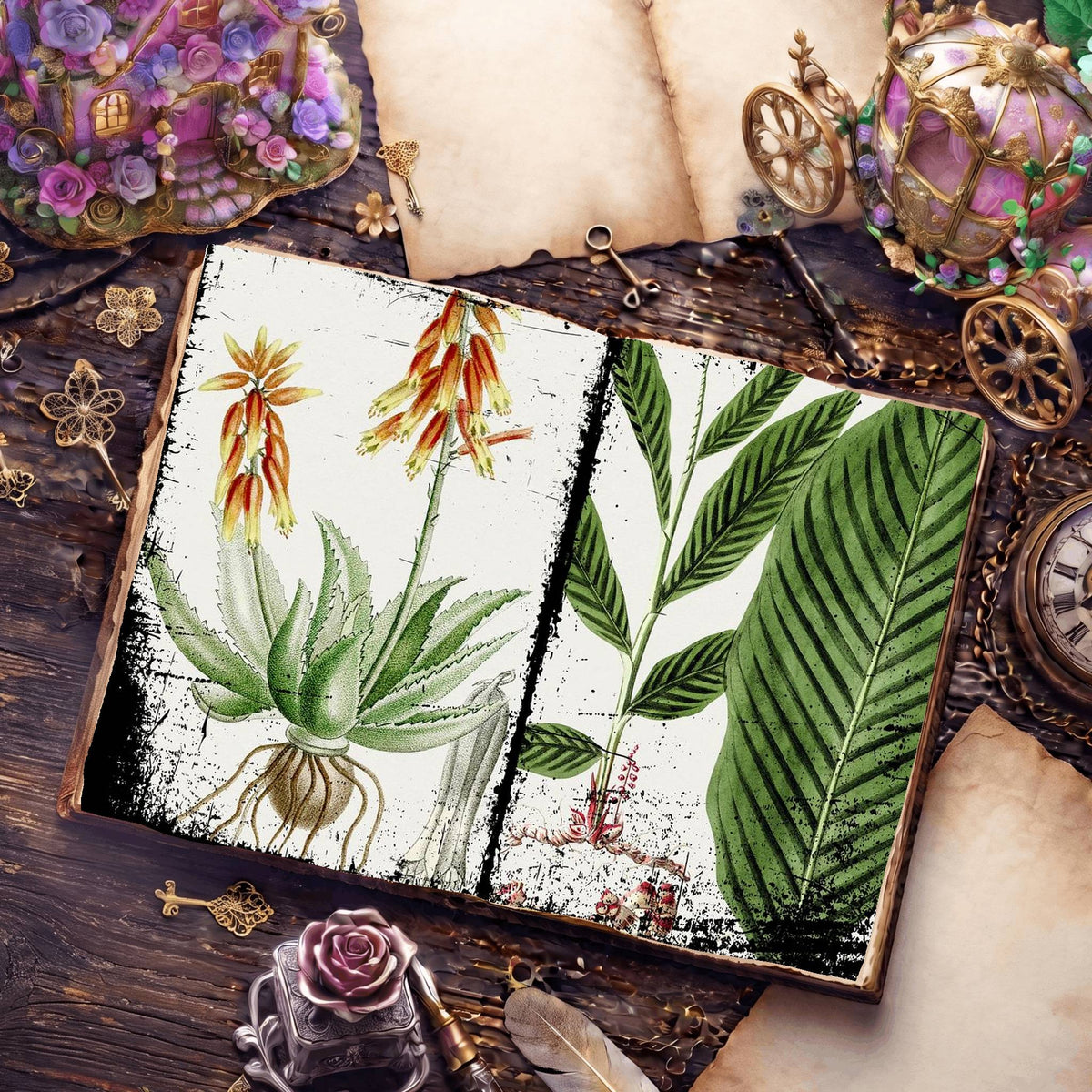 Botanical Illustrations Digital Papers