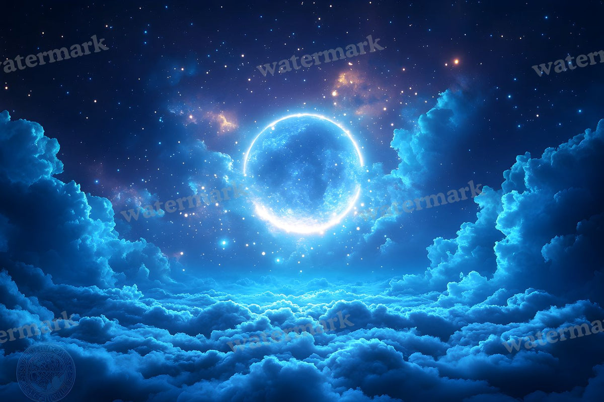 Celestial Glow Scene digital photo backdrop for photo editing, preview 31