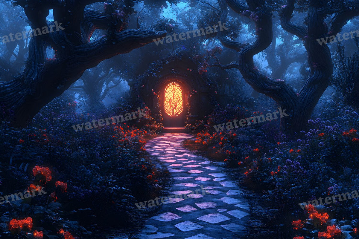 Checkered Garden Path Backdrop Images