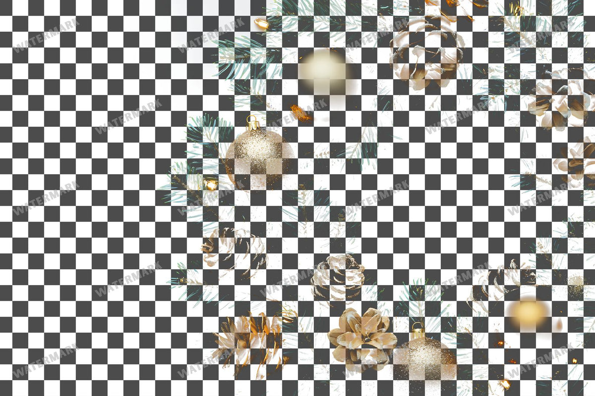 Christmas Wreath PNG overlay on a transparent checkered background, preview 32