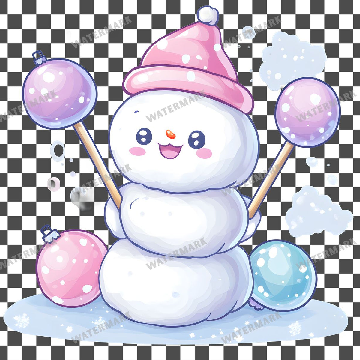 Christmas Kawaii Style Clipart Pngs