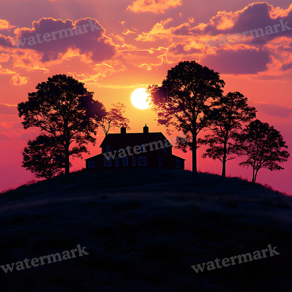Countryside Silhouette Backdrop Images