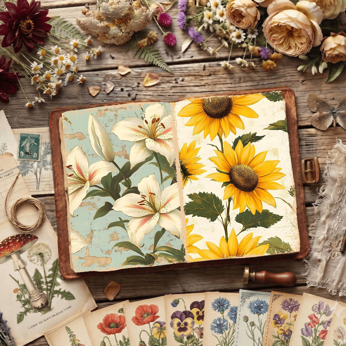 Floral Illustrations Digital Papers