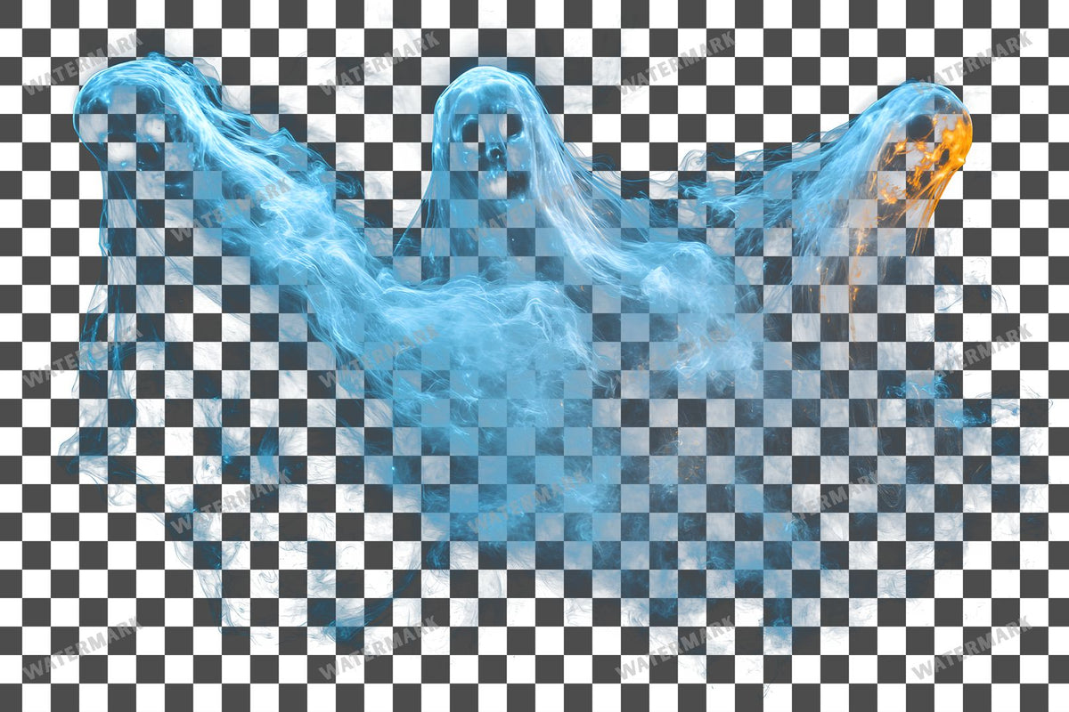 Ghostly Apparitions PNG overlay on a transparent checkered background, preview 32