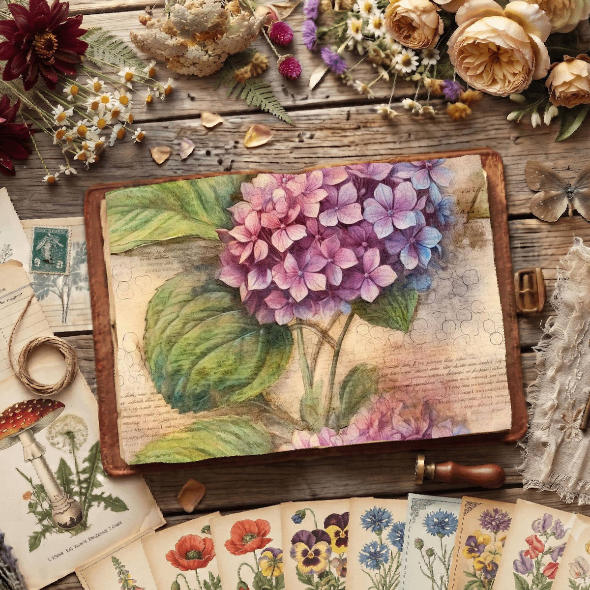 Hydrangea Flower Digital Papers