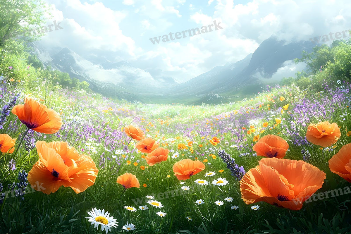 Meadow Bliss digital photo backdrop for photo editing, preview 31