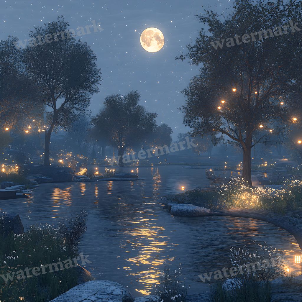 Moonlit Clearing Backdrop Images