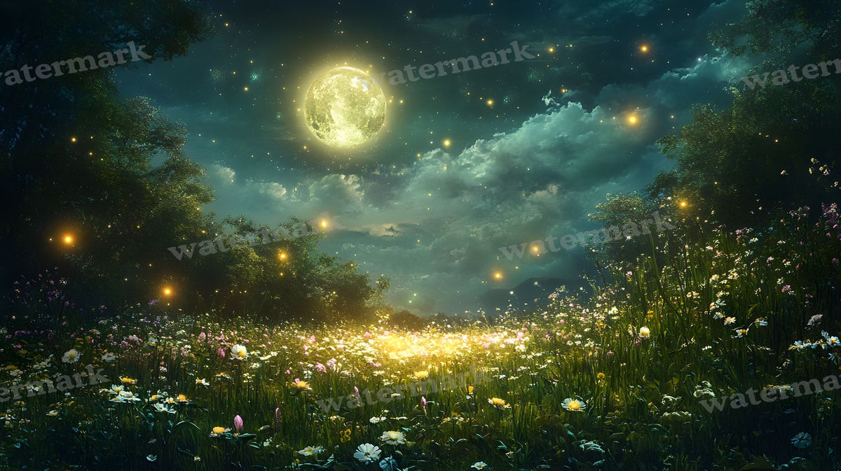 Moonlit Meadow Backdrop Images