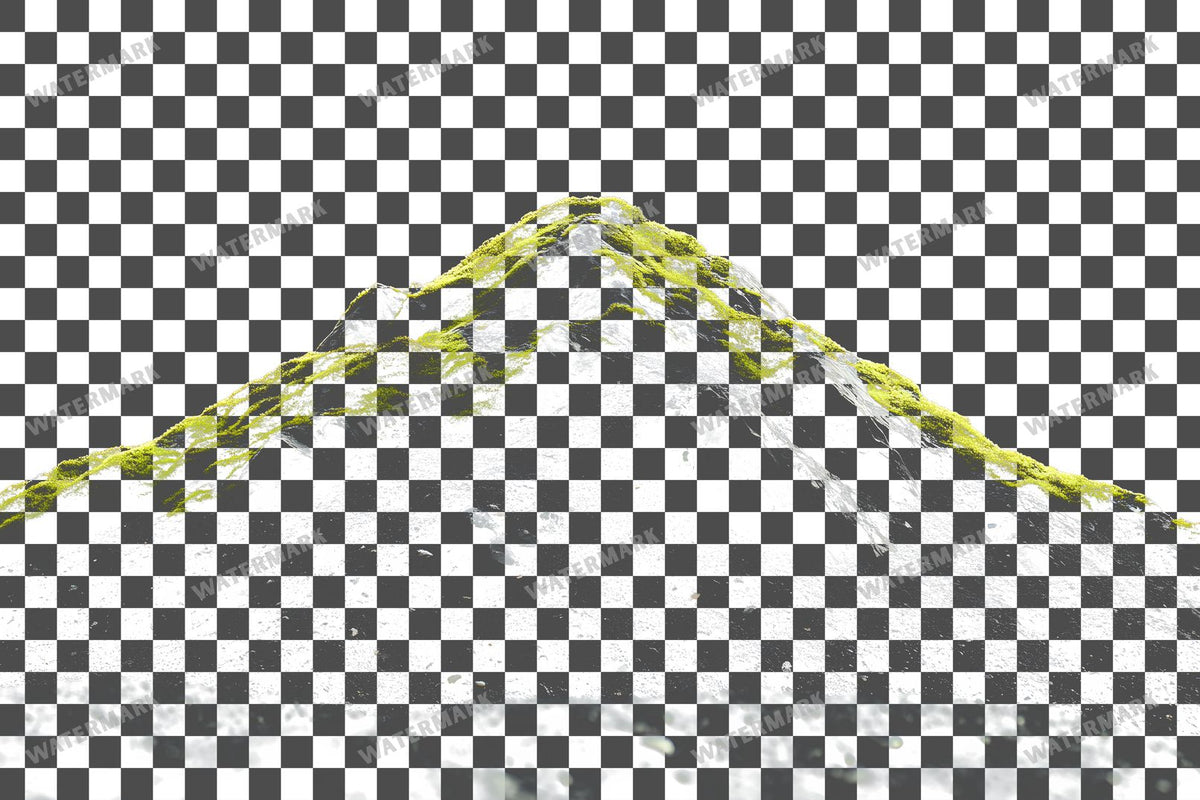 Mossy Hill Snowy Peak PNG overlay on a transparent checkered background, preview 32