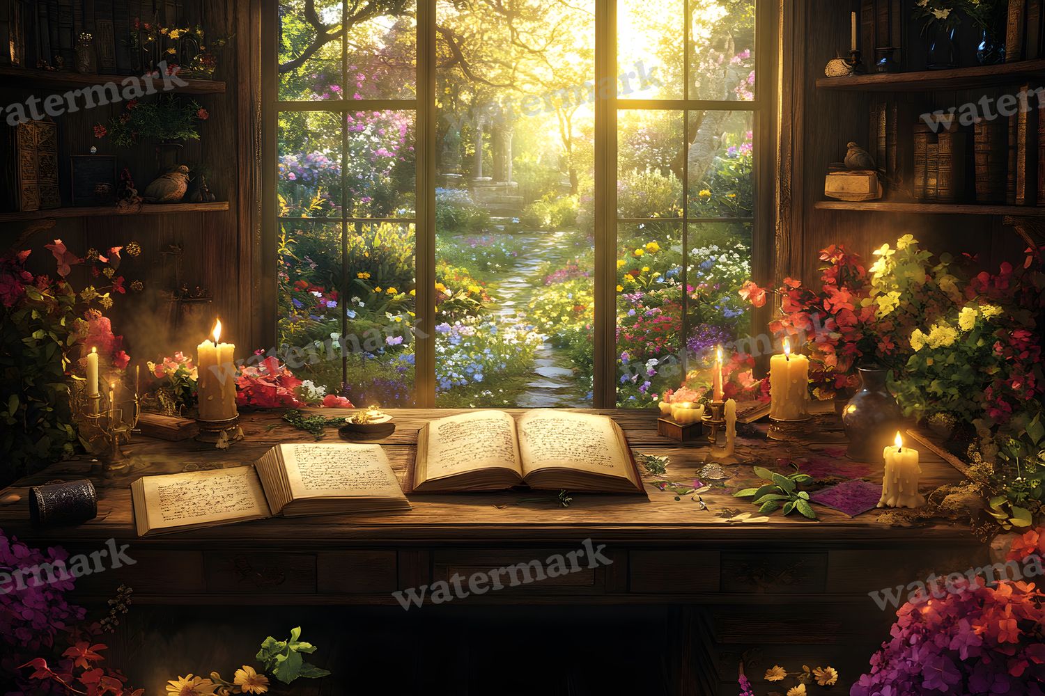 Witch’Study Desk Backdrop Images