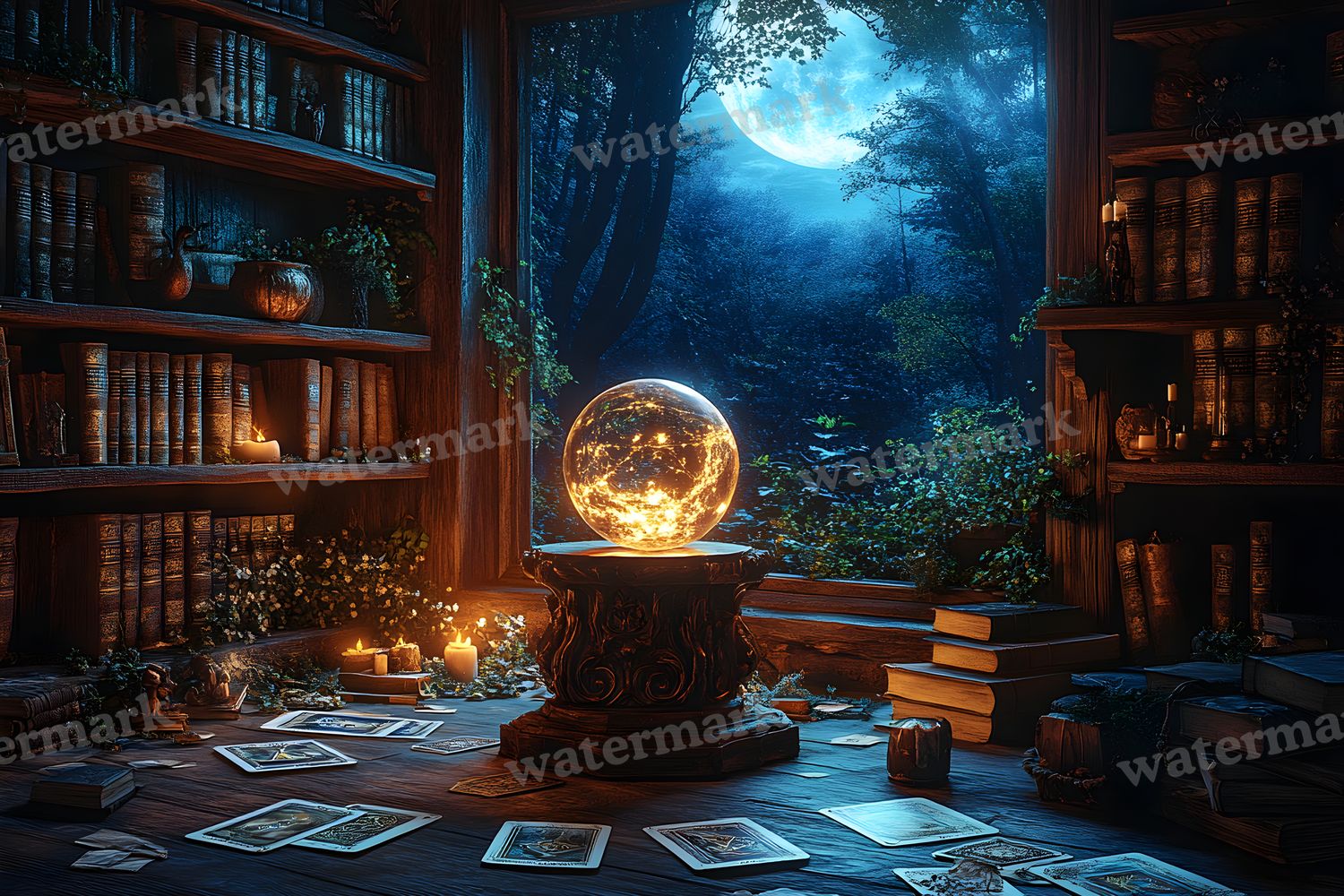 Witchs Crystal Ball Backdrop Images