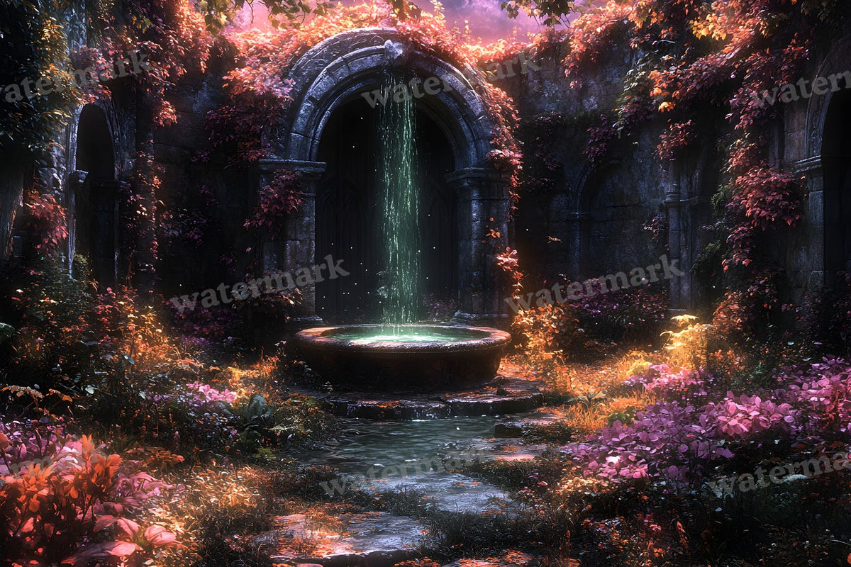 Witchs Eerie Garden Backdrop Images