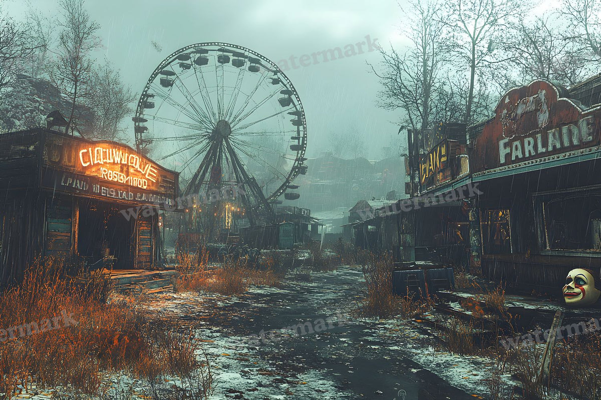 Abandoned Carnival Spooky Backdrop Images