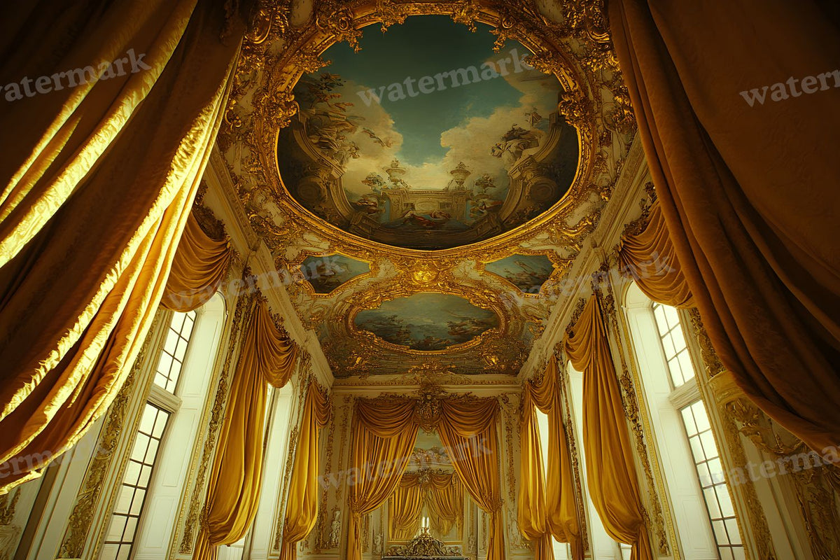Baroque Regal Fresco digital photo backdrop for photo editing, preview 32