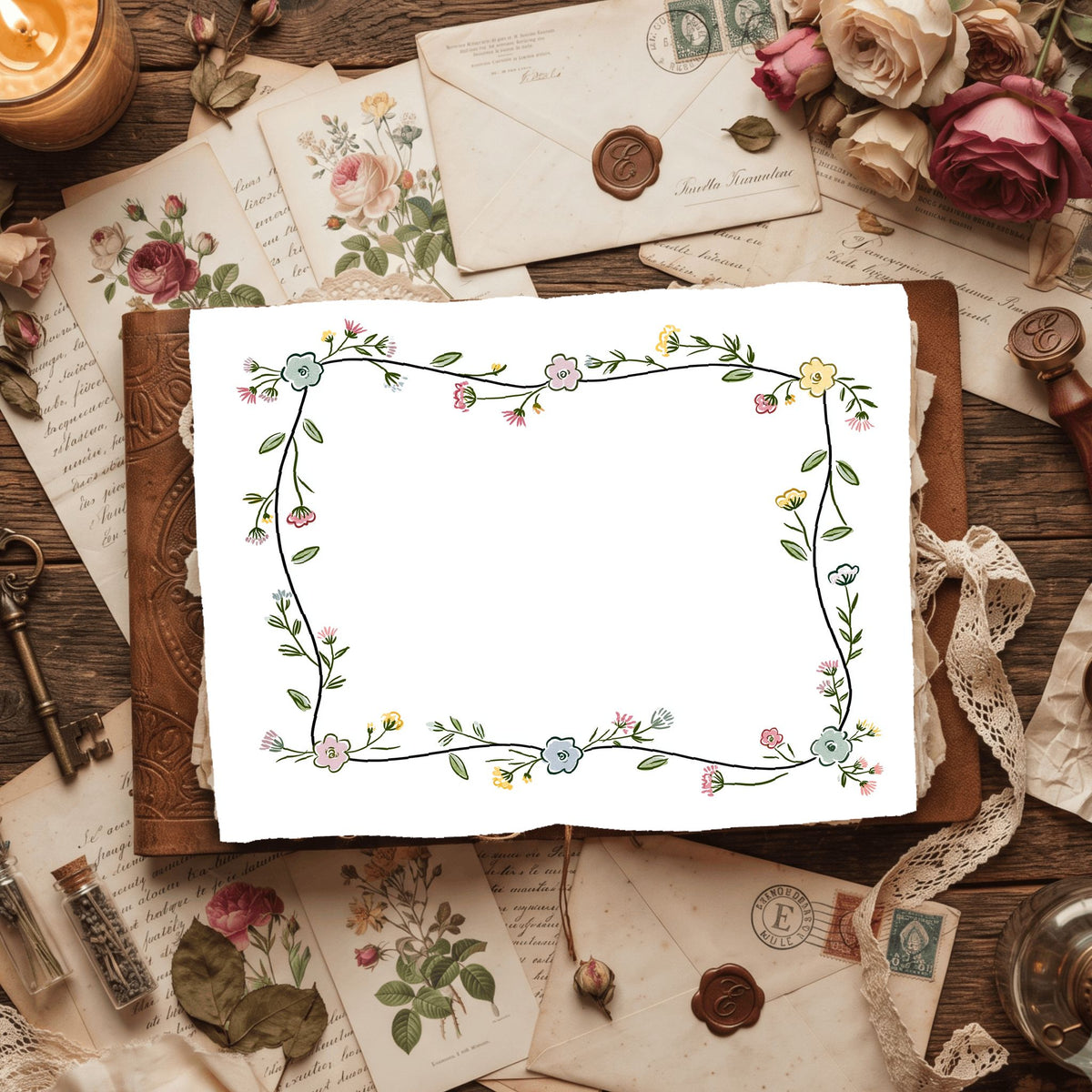 Folk Art Watercolor Floral Pattern