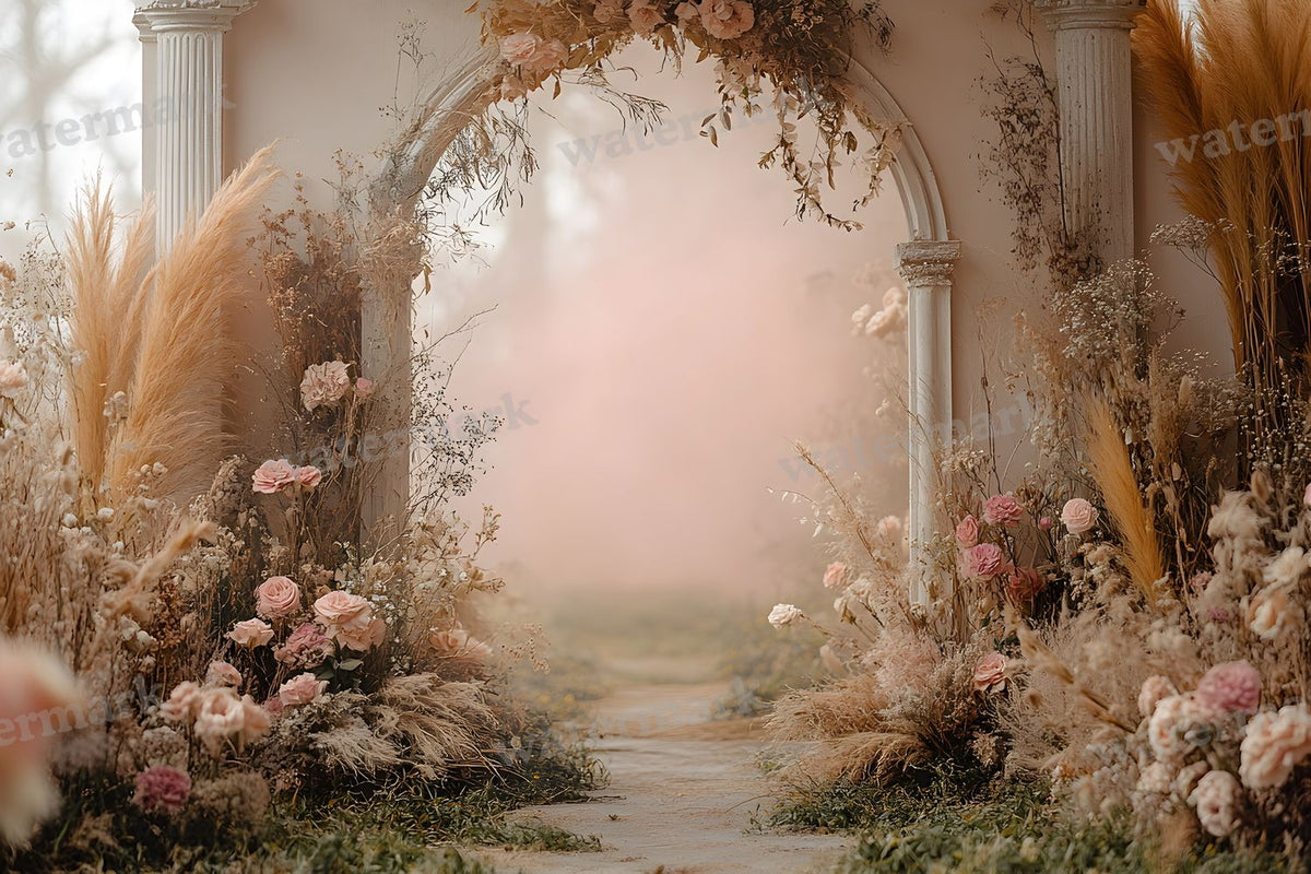 Boho Pink Arch Backdrop Images