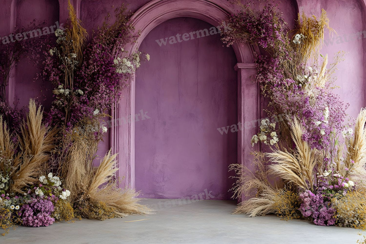 Boho Purple Arch Backdrop Images