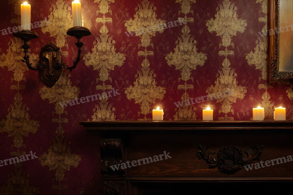 Candlelit Vintage Room Backdrop Images